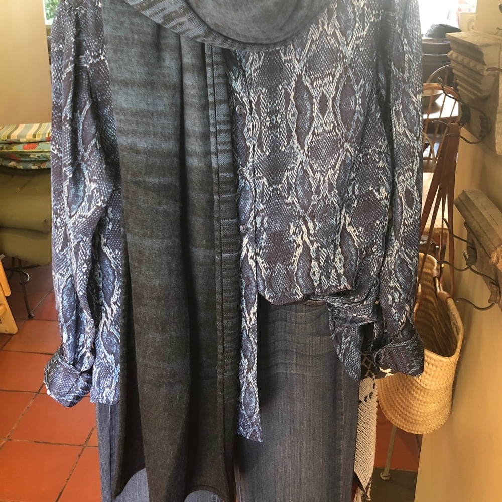 Snakeskin blu shirt